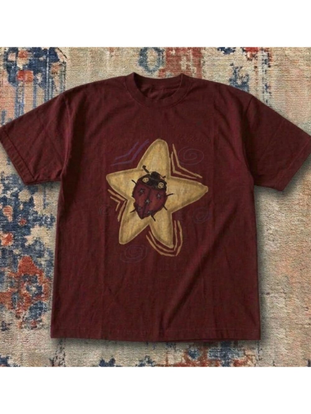 Maroon Ladybug Star Graphic T-Shirt #gildan #y2k
